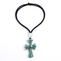Blue Water Cross Pendant Necklace