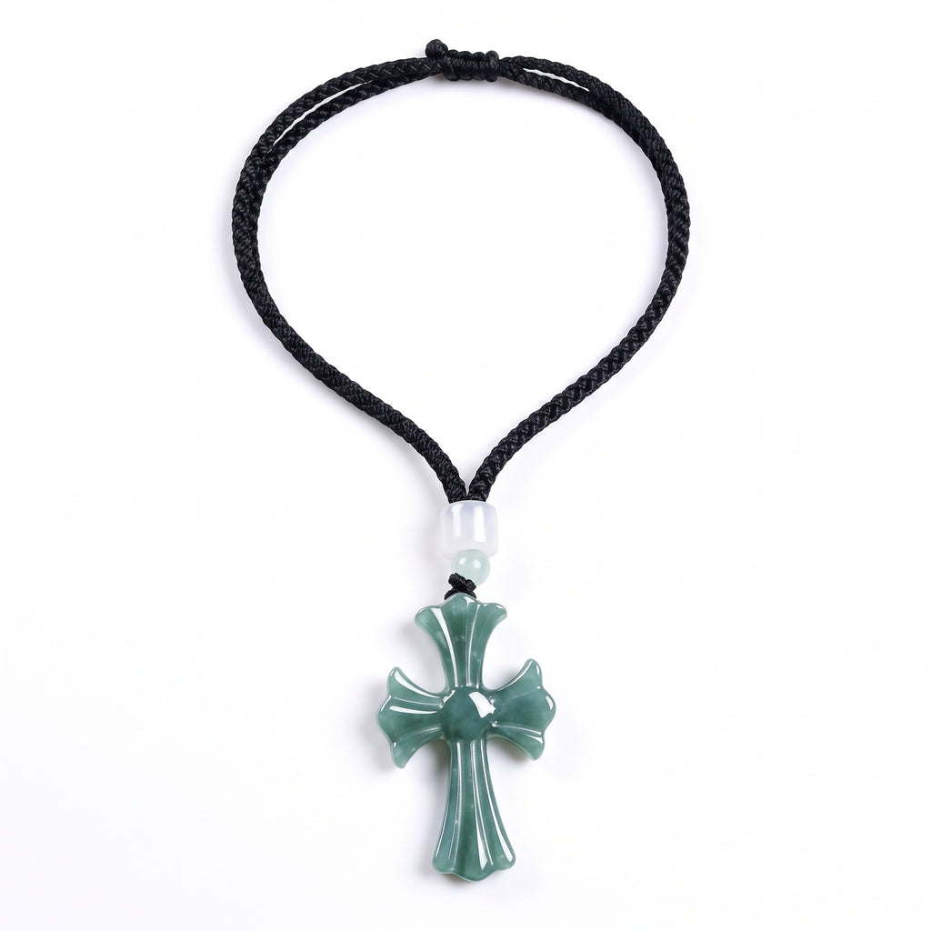 Blue Water Cross Pendant Necklace