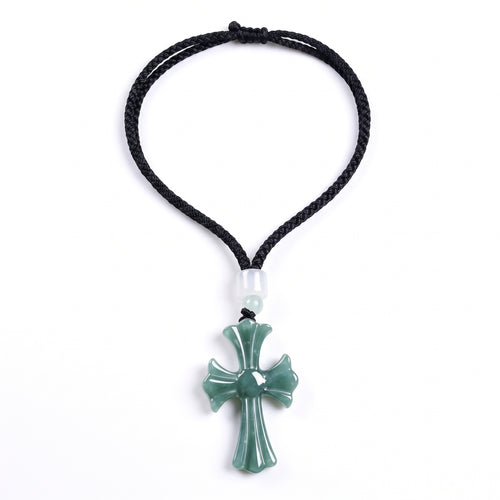 Blue Water Cross Pendant Necklace