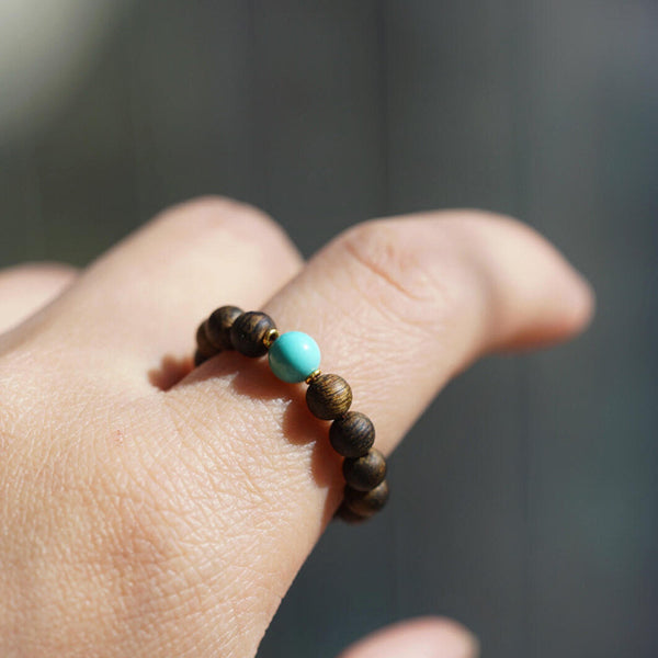 Zen Wood Bead Ring