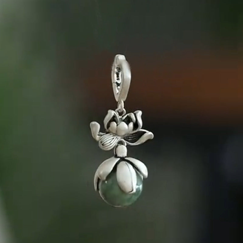 Vintage Lotus Pendant Necklace