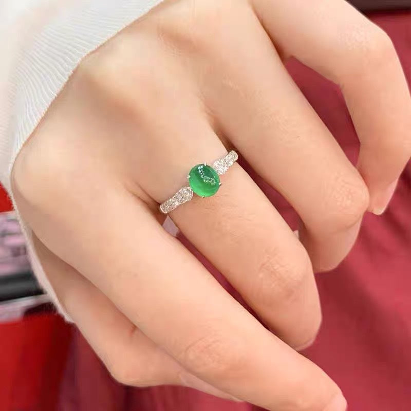 Silver & Jade Ring