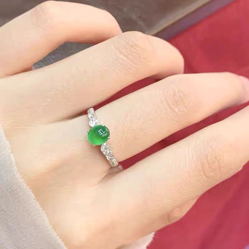 Silver & Jade Ring