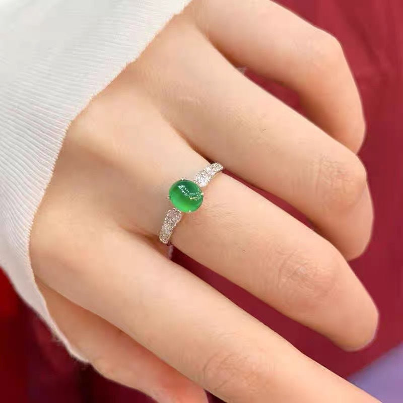 Silver & Jade Ring
