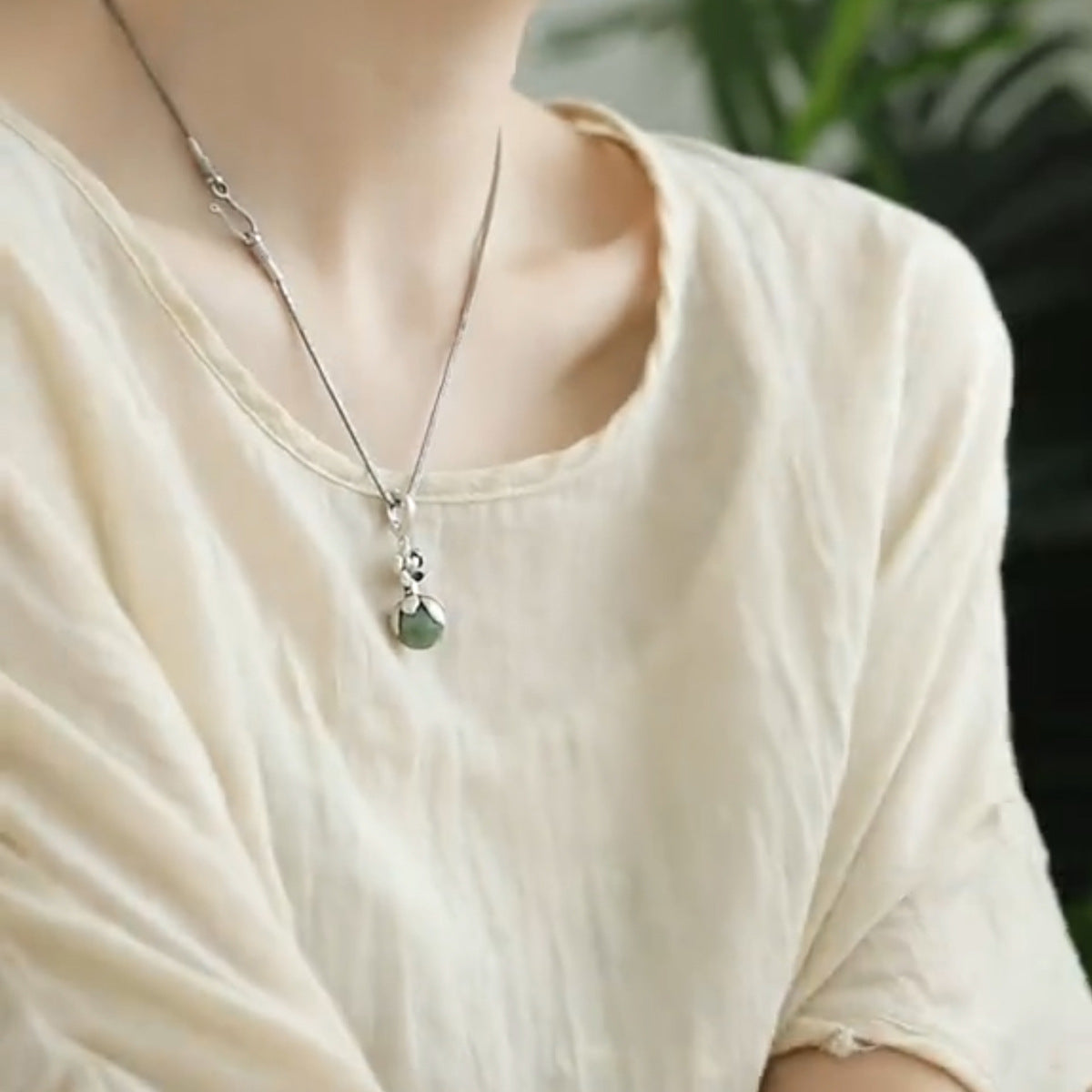 Vintage Lotus Pendant Necklace